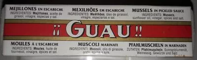 List of product ingredients Mejillones en escabeche GUAU 13/18