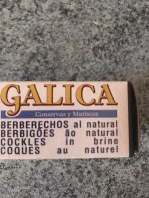 List of product ingredients Berberechos al natural Galica 