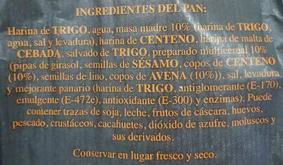 Lista de ingredientes del producto Espiga plus multicereal Ahorramás 330 g