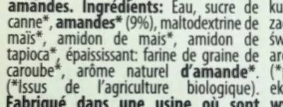 List of product ingredients Postre de Almendra Naturgreen 