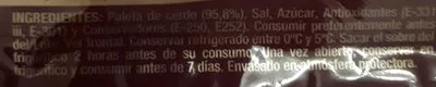 Liste des ingrédients du produit Paleta Curada Paletas Marpa 240 g