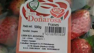 Liste des ingrédients du produit Fraise, catégorie 1 Doñarosa 
