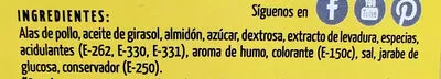 Lista de ingredientes del producto Alitas de pollo asadas La Carloteña 300 g