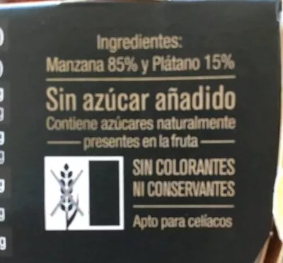 Liste des ingrédients du produit Postre de manzana y plátano Anela 100g