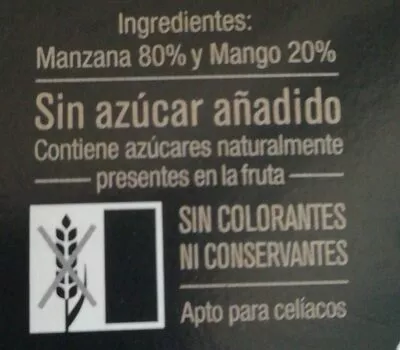 Liste des ingrédients du produit Postre de manzana y mango Anela 