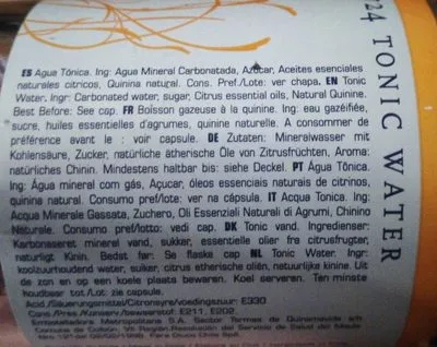 Lista de ingredientes del producto 1724 Tonic Water, 20 CL  