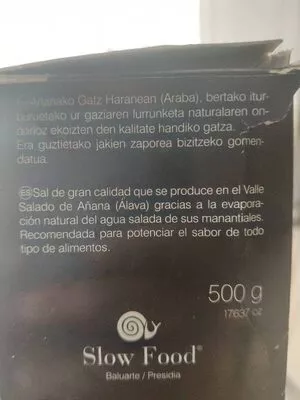 List of product ingredients Sal de Añana sal de añana 