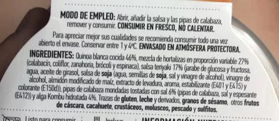 Liste des ingrédients du produit Ensalada de quinoa Verdifresh 