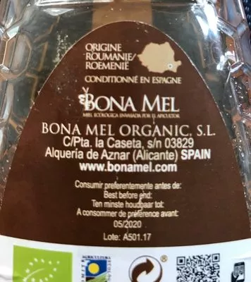 Lista de ingredientes del producto Miel d' acacia cru Bona Mel 350 g