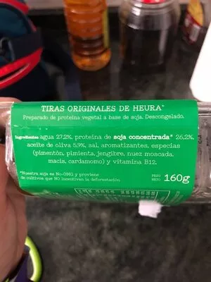 List of product ingredients Tiras de soja  