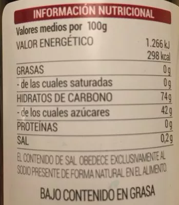 Liste des ingrédients du produit Reducción de vinagre de Pedro Ximénez Hacendado 300g