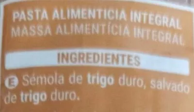 Lista de ingredientes del producto Spaghetti integral  