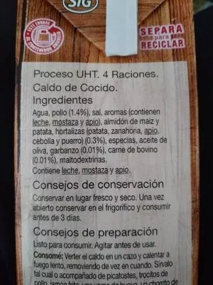 Liste des ingrédients du produit Caldo de cocido Hacendado 