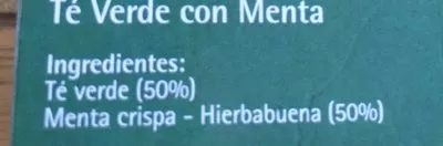Liste des ingrédients du produit Té Verde con Menta Hacendado 