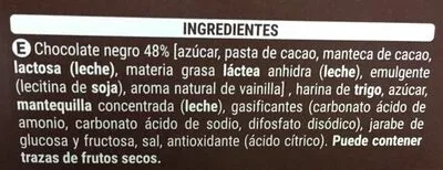 Lista de ingredientes del producto Choco negro Hacendado 150 g