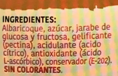 Lista de ingredientes del producto Mermelada De Albaricoque Extra Hacendado 