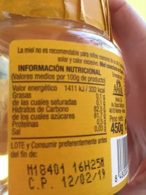 List of product ingredients Miel de naranjo Hacendado 
