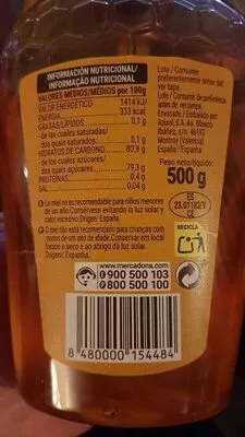 List of product ingredients Miel de naranjo Hacendado 