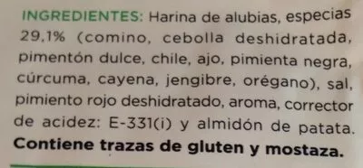 Liste des ingrédients du produit Sazonador para burritos sabor tex mex Hacendado 40 g