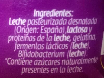 List of product ingredients Bifidus natural 0% Hacendado 500 g (4x125g)