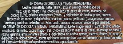 Lista de ingredientes del producto Chocolate nata Hacendado 