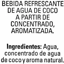 List of product ingredients Agua de coco Hacendado 330 ml