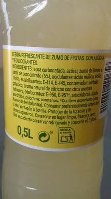 Liste des ingrédients du produit Fresh gas limón Hacendado 500 ml