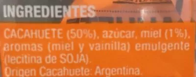 Liste des ingrédients du produit Cacahuete Garrapiñado Hacendado 200g