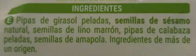 Lista de ingredientes del producto Mezcla de semillas Hacendado 200 g