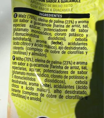 Lista de ingredientes del producto Nachos padrísimos Hacendado 