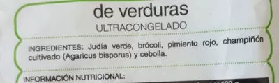 List of product ingredients Salteado de verduras Hacendado 600 g