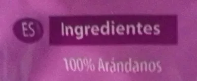 Lista de ingredientes del producto Arándanos enteros Hacendado 300 g