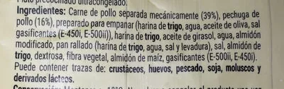 List of product ingredients Nuggets pollo Hacendado 