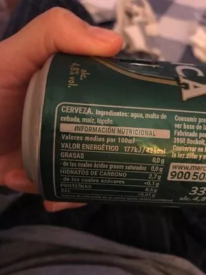 Lista de ingredientes del producto Cerveza Lager Clásica Steinburg 33 cl