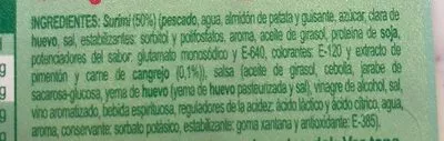 Lista de ingredientes del producto Untapán de cangrejo Hacendado 