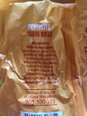Liste des ingrédients du produit Picatostes sabor queso Hacendado 100 g