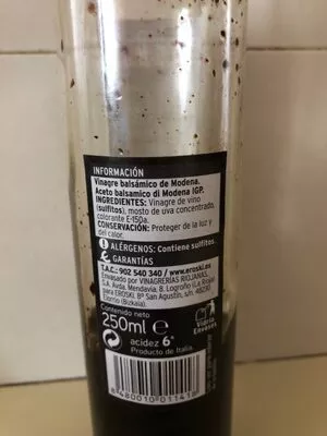 List of product ingredients Vinagre balsámico de Módena Eroski 