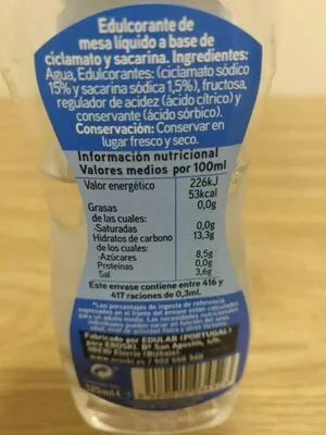 List of product ingredients Edulcorante líquido Eroski 125 ml