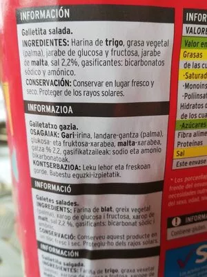 List of product ingredients Cracker de galletas saladas Eroski 