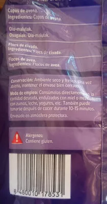 List of product ingredients Avena en Copos Eroski 300g