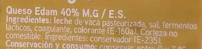 Lista de ingredientes del producto Queso edam Eroski 470 g