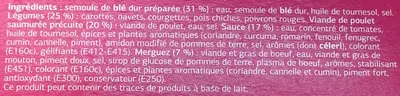 List of product ingredients Couscous Volaille Merguez Dia 300 g