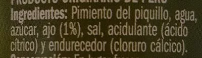 List of product ingredients Pimientos del piquillo eliges 