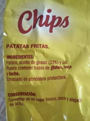 Lista de ingredientes del producto Patatas fritas chips Eliges 
