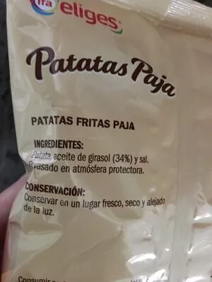 Liste des ingrédients du produit Patatas paja Eliges 100g