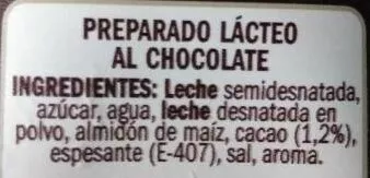 List of product ingredients Crema bombón eliges 