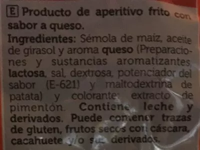 Lista de ingredientes del producto Cheese sticks SPAR 