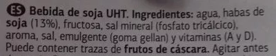 List of product ingredients Bebida de soja Vital Dia, Dia 1 l