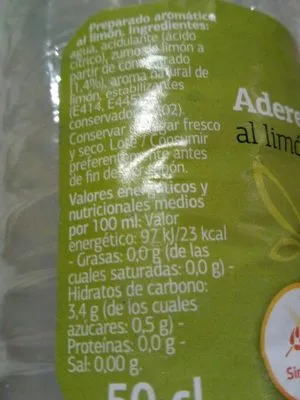List of product ingredients Aiderez Dia 