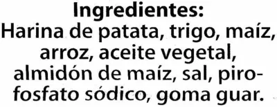 Lista de ingredientes del producto Sticks de patata batata Dia 100 g